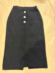 Chic black Button Front Skirt