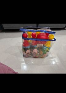 combo: Kids Bowling Set and building block se