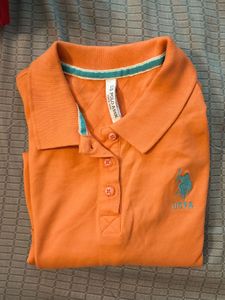 USPA Orange Polo Top