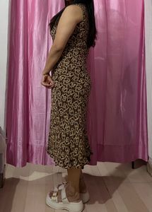 Vintage Print Maxi Dress
