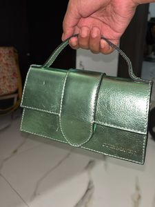 Cuir Maven Green Metallic Mini Bag