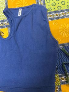 Blue Crop Tank Top