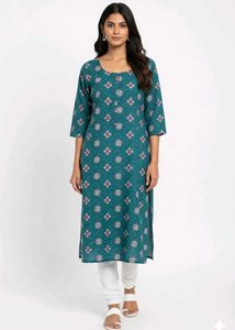 Elegant Teal Printed Kurta