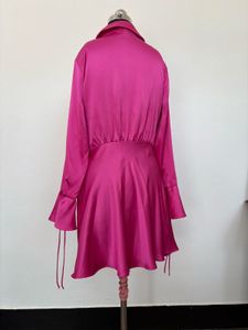 Pink Tie-Front Mini Dress