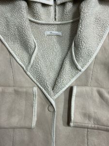 Elegant Beige Hooded Coat