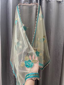 Embroidered Net Dupatta