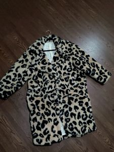 Leopard Print Fur Long Coat