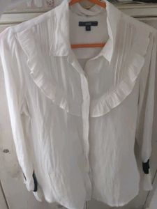 Elegant White Ruffle Shirt