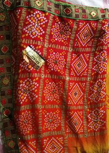 Chunri Print Chiffon Saree