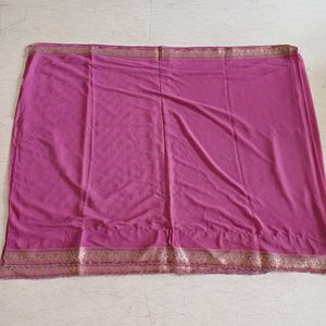 Light Wt New Chiffon Saree- Zari Border n Pallu