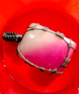 Pink And White Onyx Agate Pendant