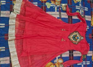 Stunning Red Ethnic Gown - Festive &amp; Party Ready