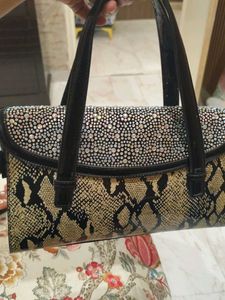 Unique Snakeskin &amp; Rhinestone Handbag