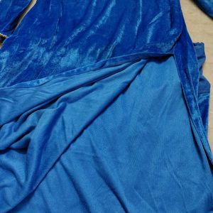 Blue Soft Velvet Kurta Salwar