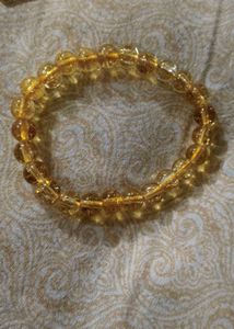 Yellow cetrine..Red  jesper.....Beaded Bracelet.