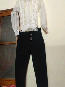 Sheer Lace Top With Black Jeans