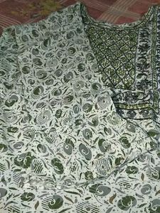 Green Printed Kurta