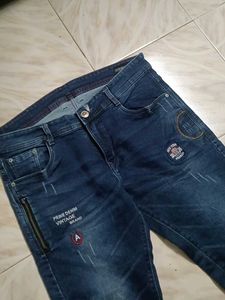 Branded Distressed Denim Jeans