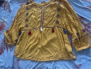 Embroidered Boho Top