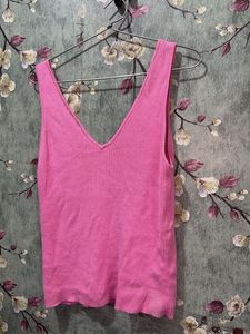 Pink Ribbed Tank Top