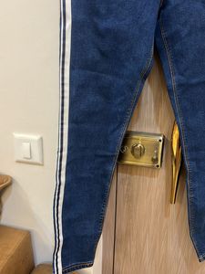 Zara Striped Denim Jeans