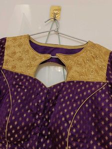 Embroidered Purple stiched padded blouse