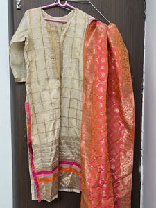 Banarsi Kurta With Heavy Dupatta For M Or L