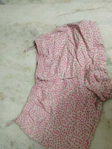 Pink Floral Print Shorts
