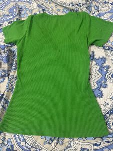 Green Ribbed Tank Top