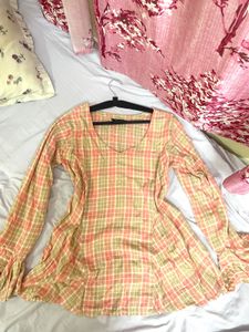 Vintage Plaid Long Sleeve Top