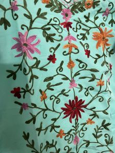Embroidered Light Blue Kurti