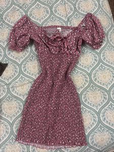 Korean Mauve Smocked Dress