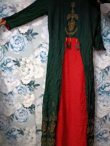 Green And Red Kurti