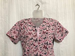 Pink Short Sleeve V Neck Top