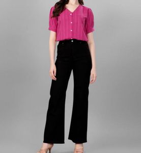 Pink Striped Embroidered Top | XXL