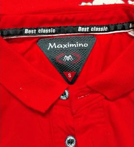 Cotton T-shirt For Boys-Red 🔴 (With Collar)