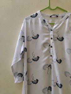 Zudio White Rayon Kurta