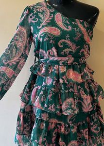 Twenty Dresses Green One Shoulder Floral Dress