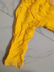Yellow Embroidered Kurta