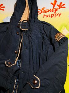 Navy Blue Hooded Winter Parka
