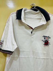 White Collar Tshirt For Men