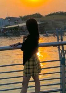 Yellow plaid korean skirt