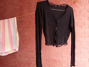 Pinteresty Lace Cardigan Black