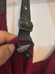 Burgundy Tank Top with Harness Detail