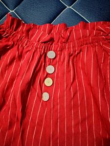 Red Striped Off-Shoulder Top