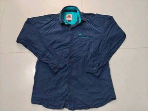 Navy Button-Down Shirt Size L
