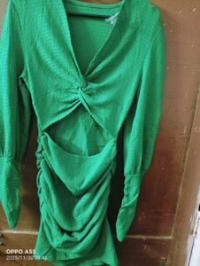 Green Cutout Mini Dress