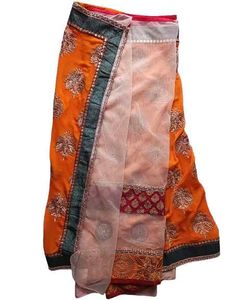 Elegant Orange Designer Saree with Heavy Border &amp;