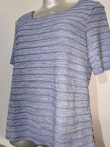 🎄Buy 2, Get 1 Free🎁L/XLStriped Blue T-Shirt