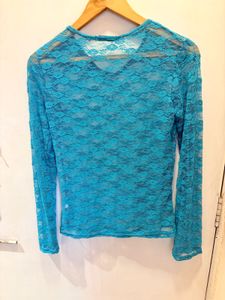 Turquoise Lace Long Sleeve Top